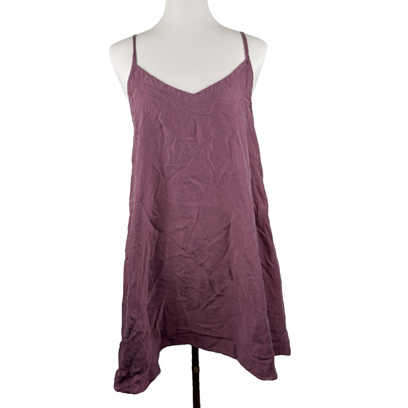 Athleta Womens M Calm Cool Casual Slip Dress V-Neck Tawny Rose Pink Y2K Fairy - Picture 1 of 5